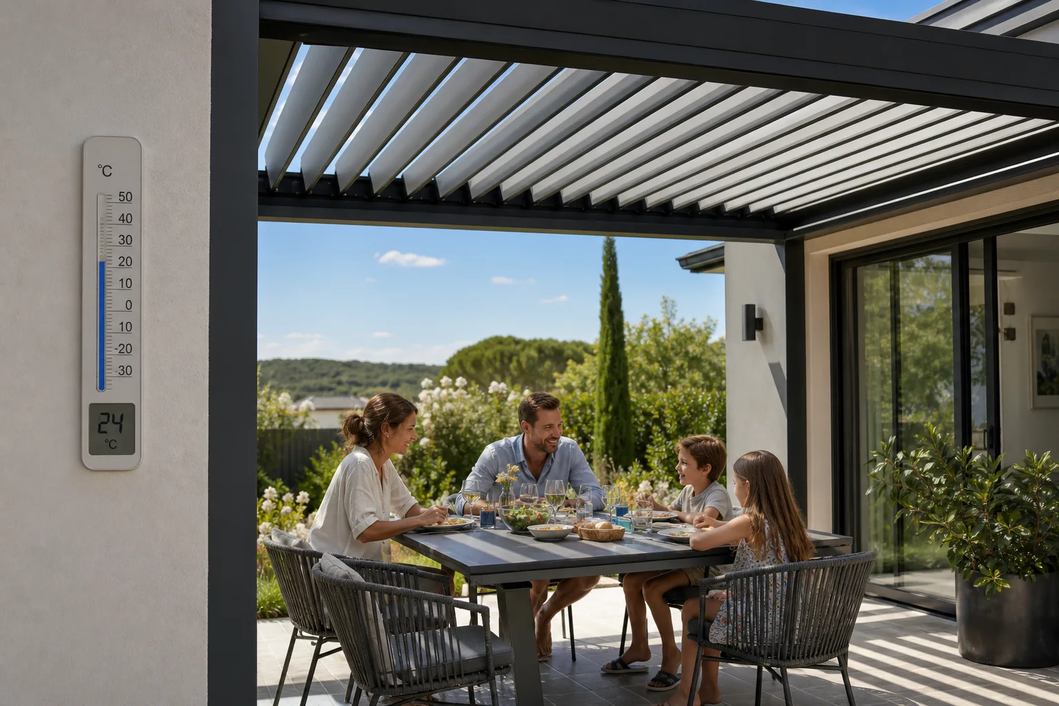 Cette installation estivale réduit la température de votre terrasse de plusieurs degrés sans climatisation !
