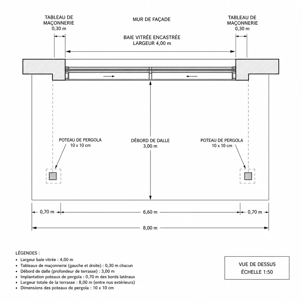 Quelle largeur de pergola pour une baie vitrée de 4 mètres ?